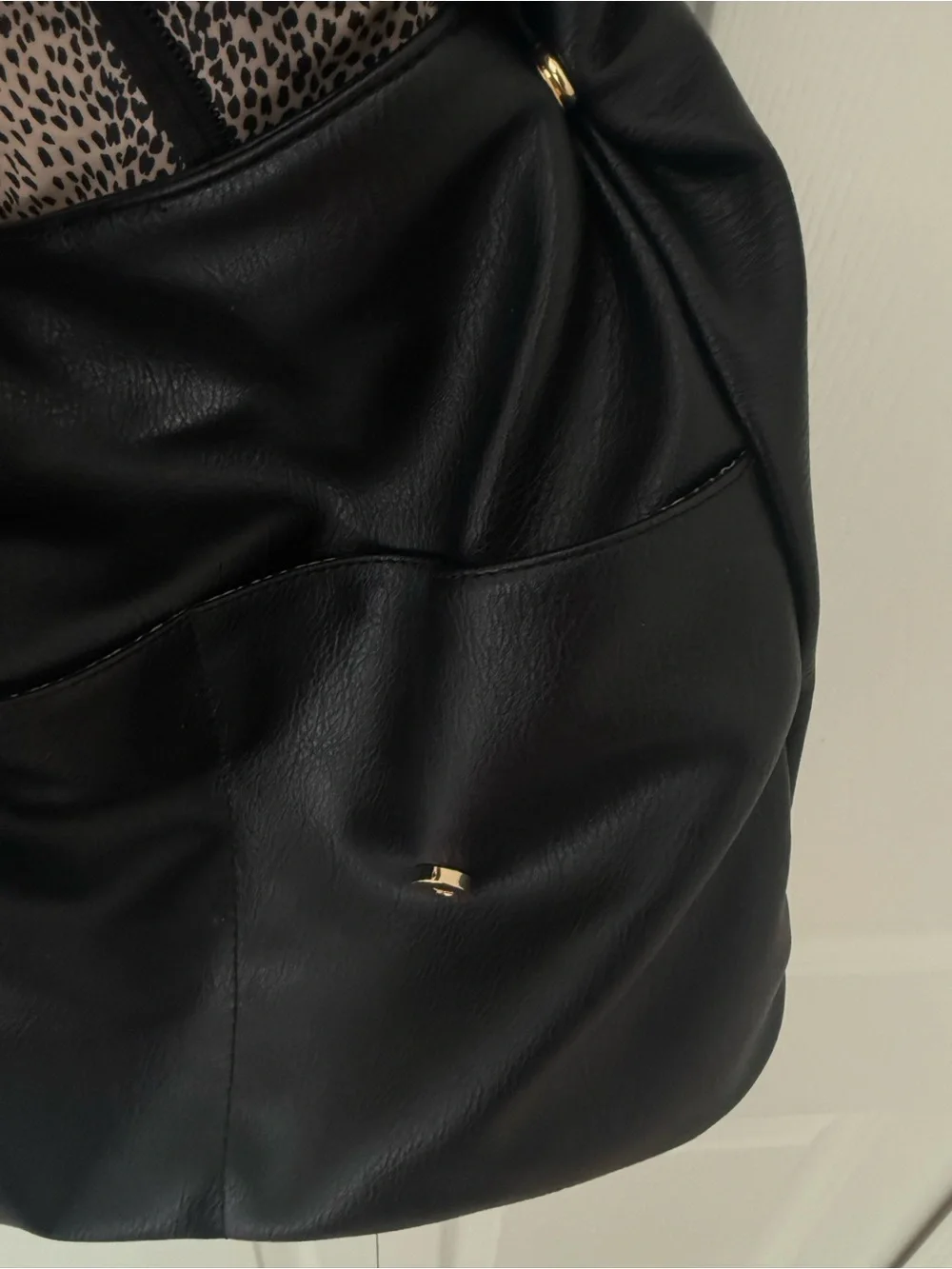 Classic Black Leather Backpack